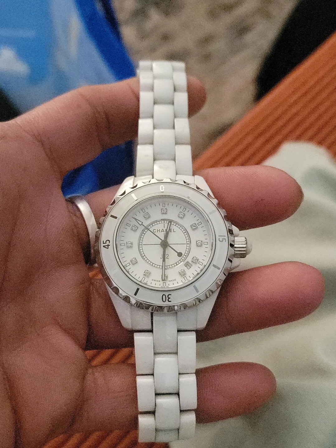 Chanel J12 White Ceramic Diamond Watch