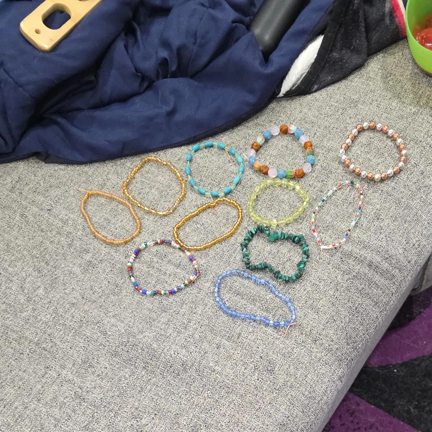 Set of 11 assorted beaded bracelets