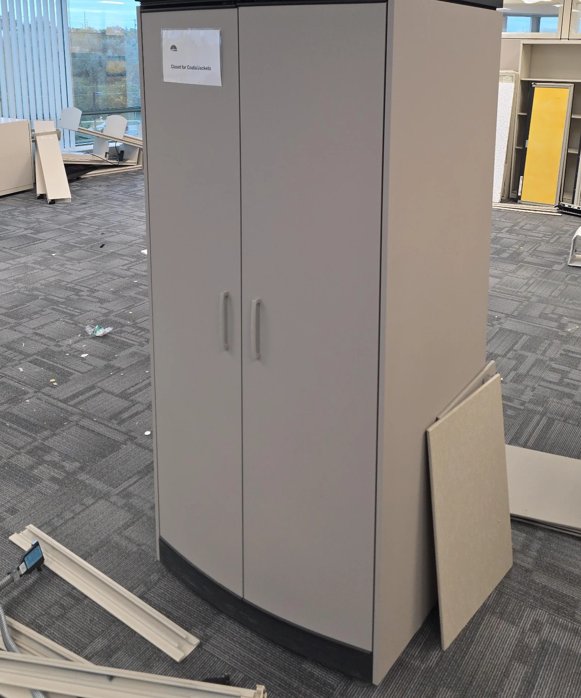 Grey Two-Door Office Storage Cabinet