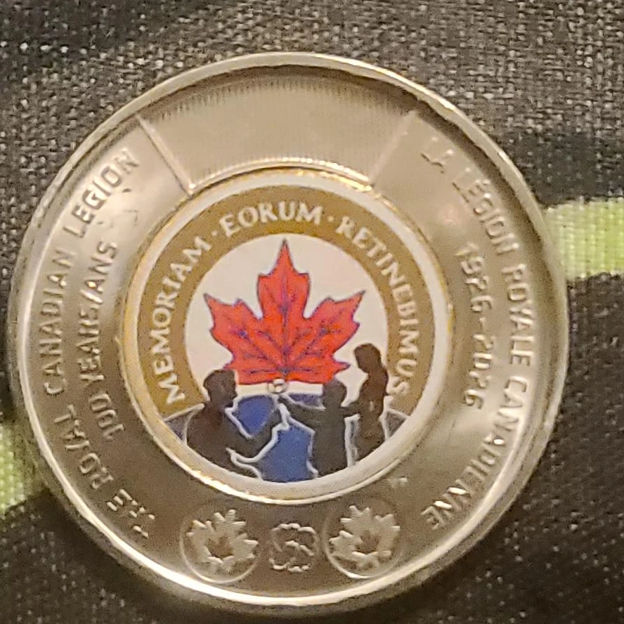 Royal Canadian Legion 100 Years 2 Dollar Coin