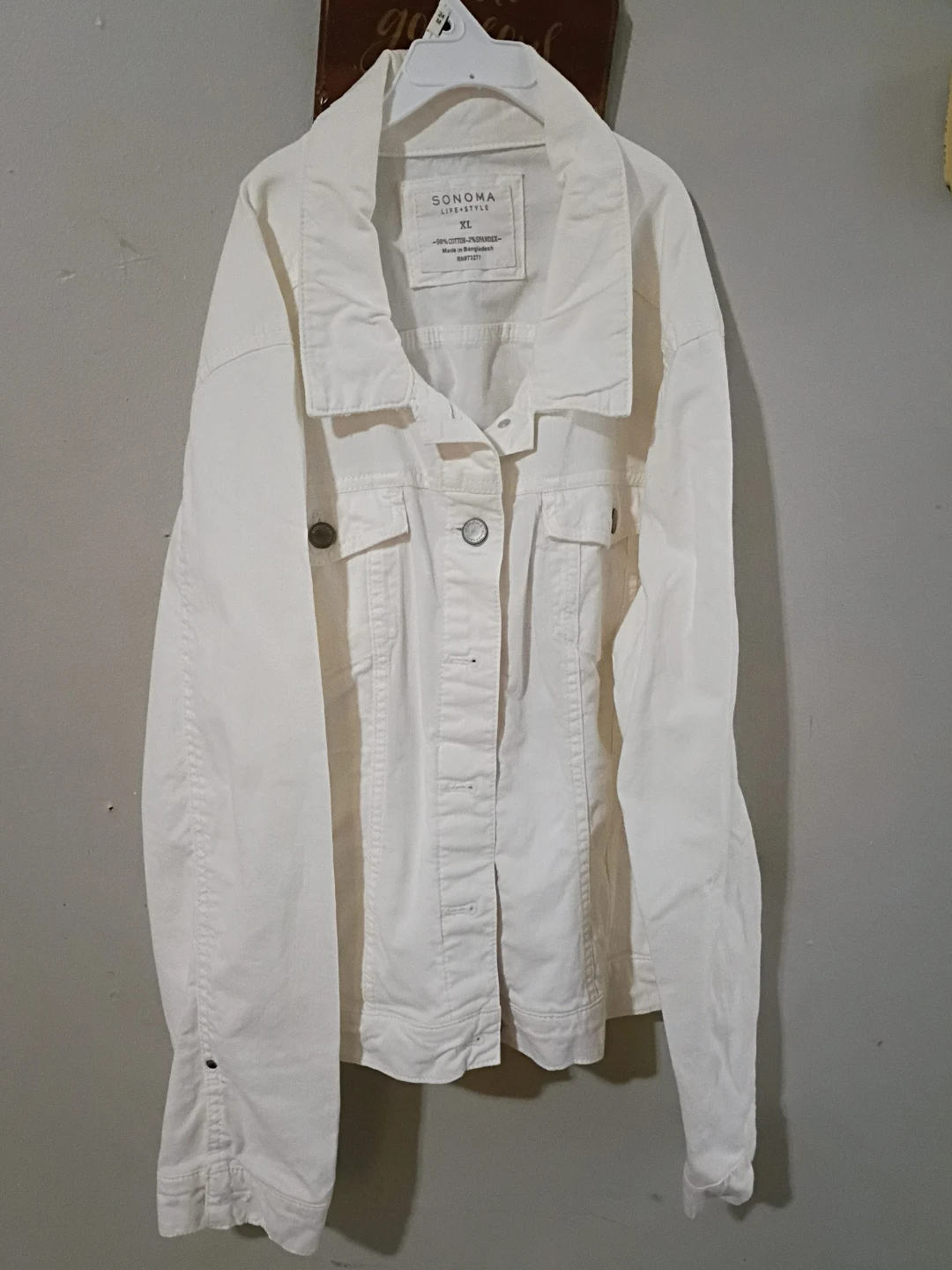 Sonoma Life + Style White Denim Jacket XL