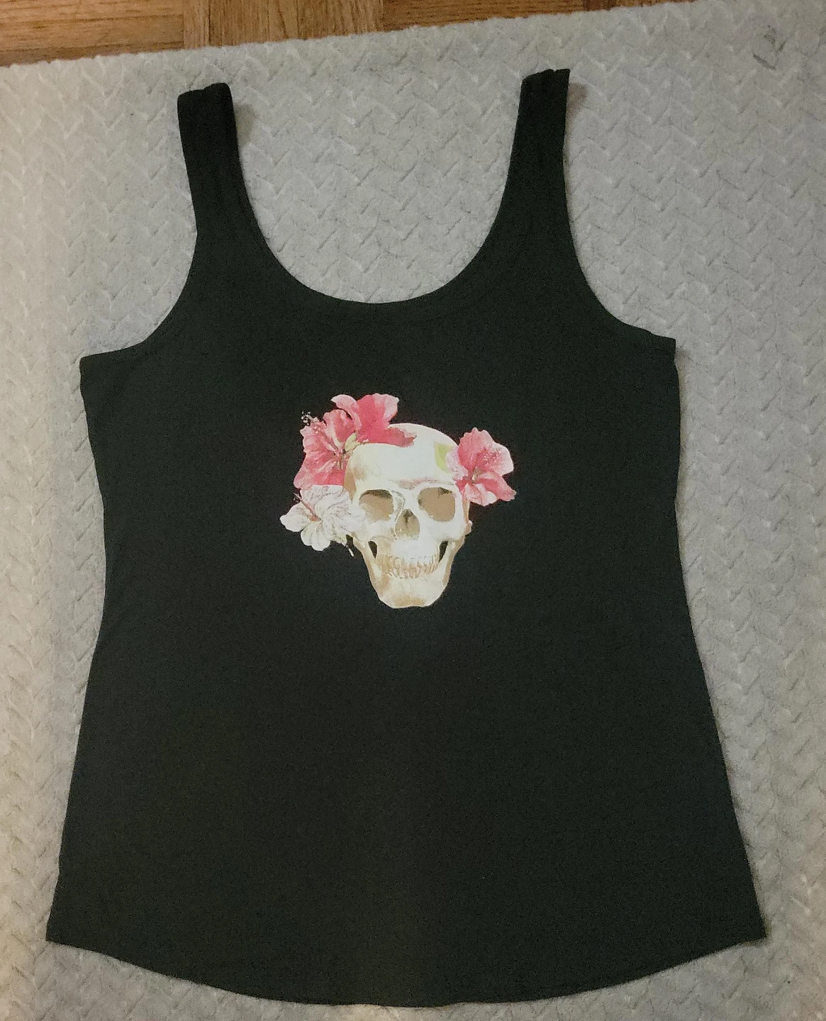 No Boundaries Skull Floral Tank Top
