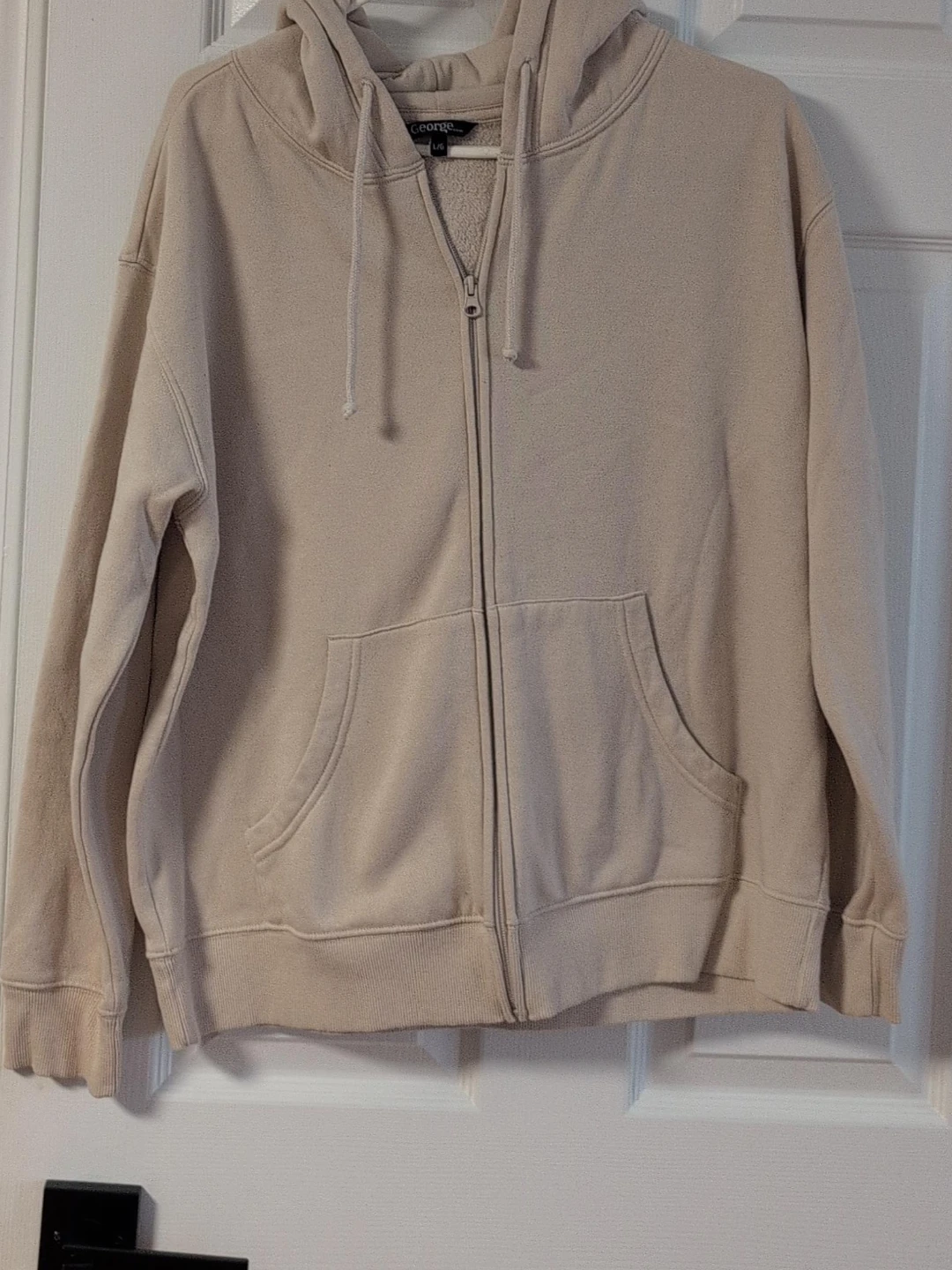 George Beige Zip-Up Hoodie