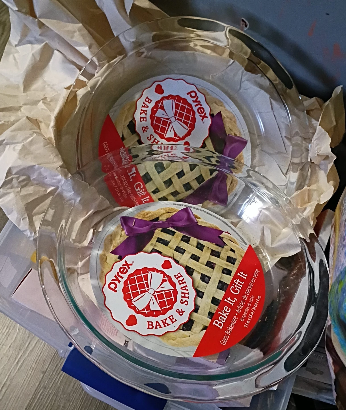 Two Pyrex Glass Pie Dishes