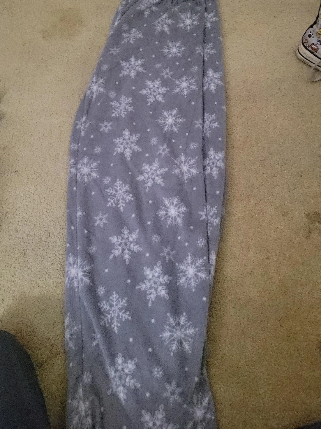 Grey snowflake fleece pajama pants