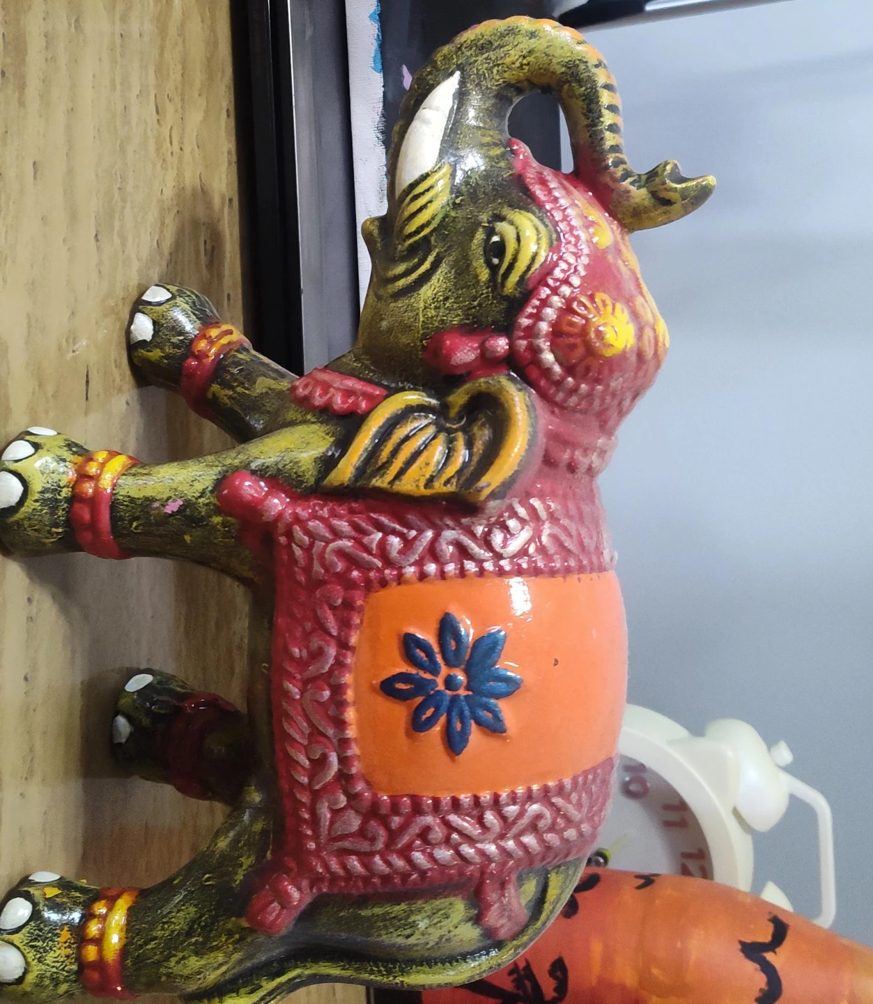 Decorative Hand-Painted Elephant Figurine