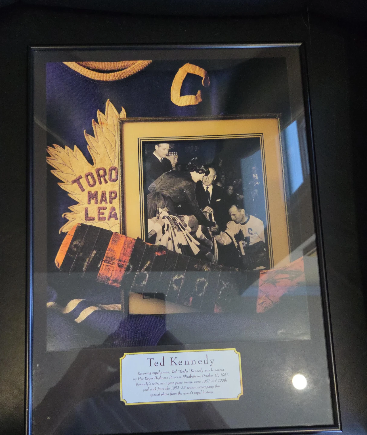 Framed Ted Kennedy Toronto Maple Leafs Memorabilia