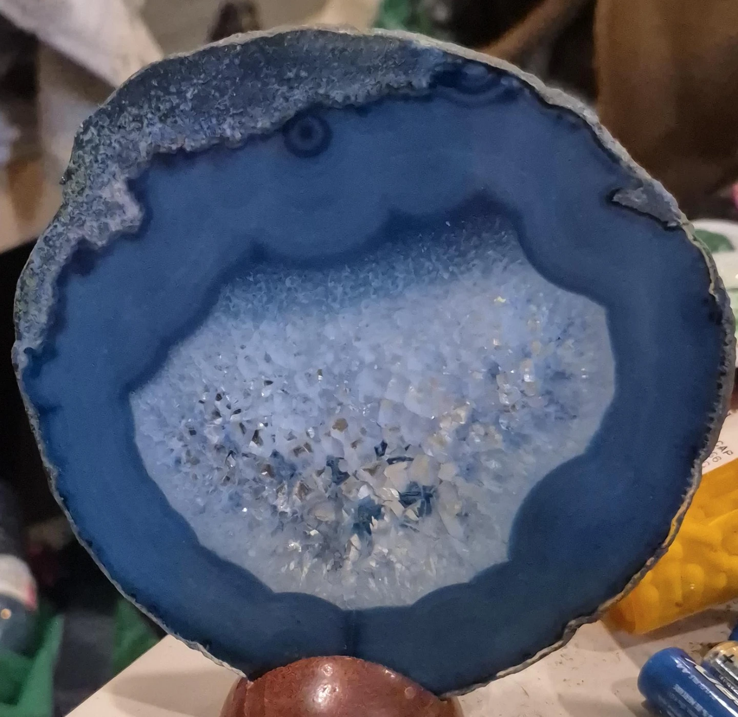 Blue Agate Geode Slice