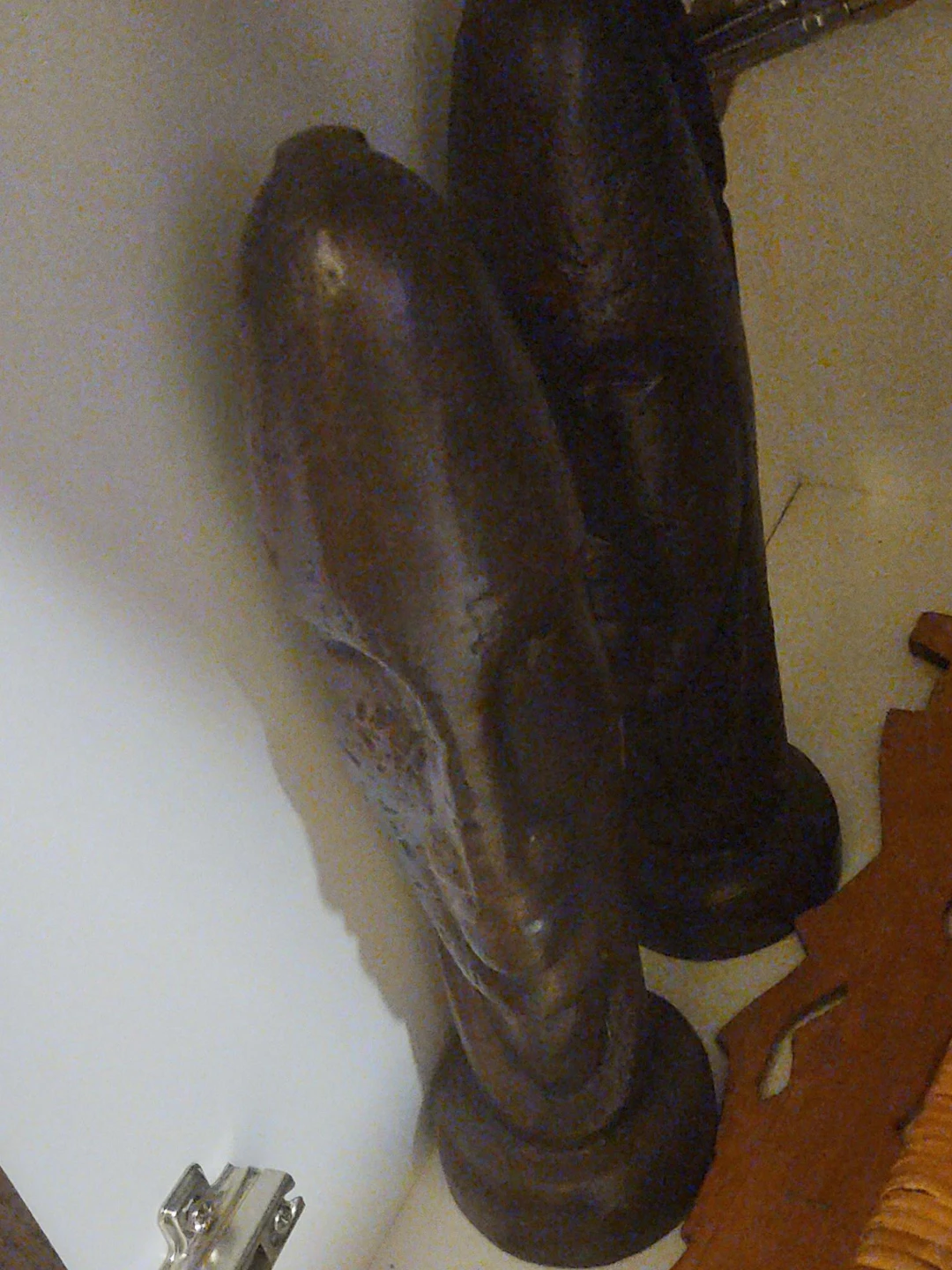 Set of Two Hand-Carved Wooden Sculptures
