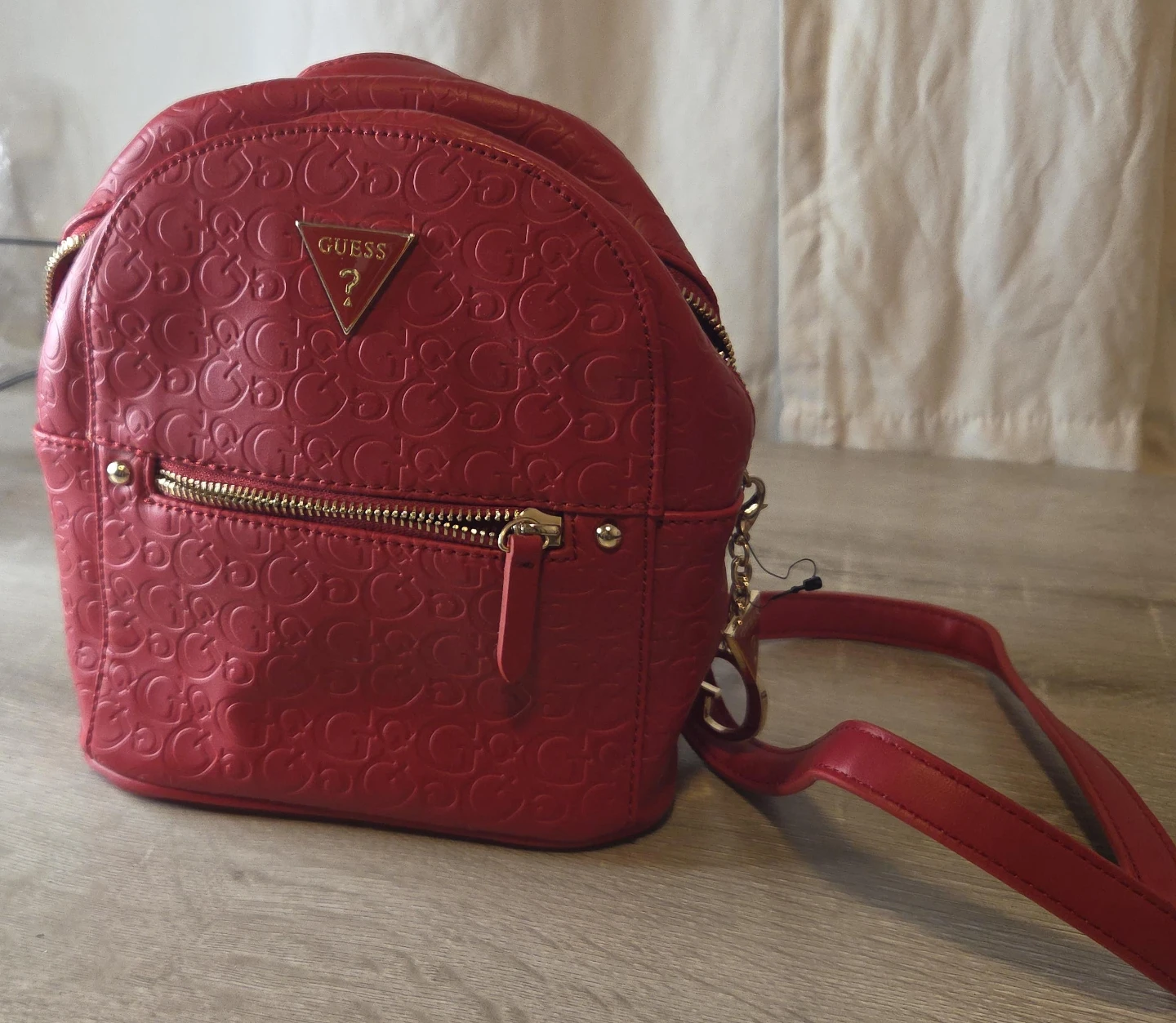 Guess Red Embossed Mini Backpack