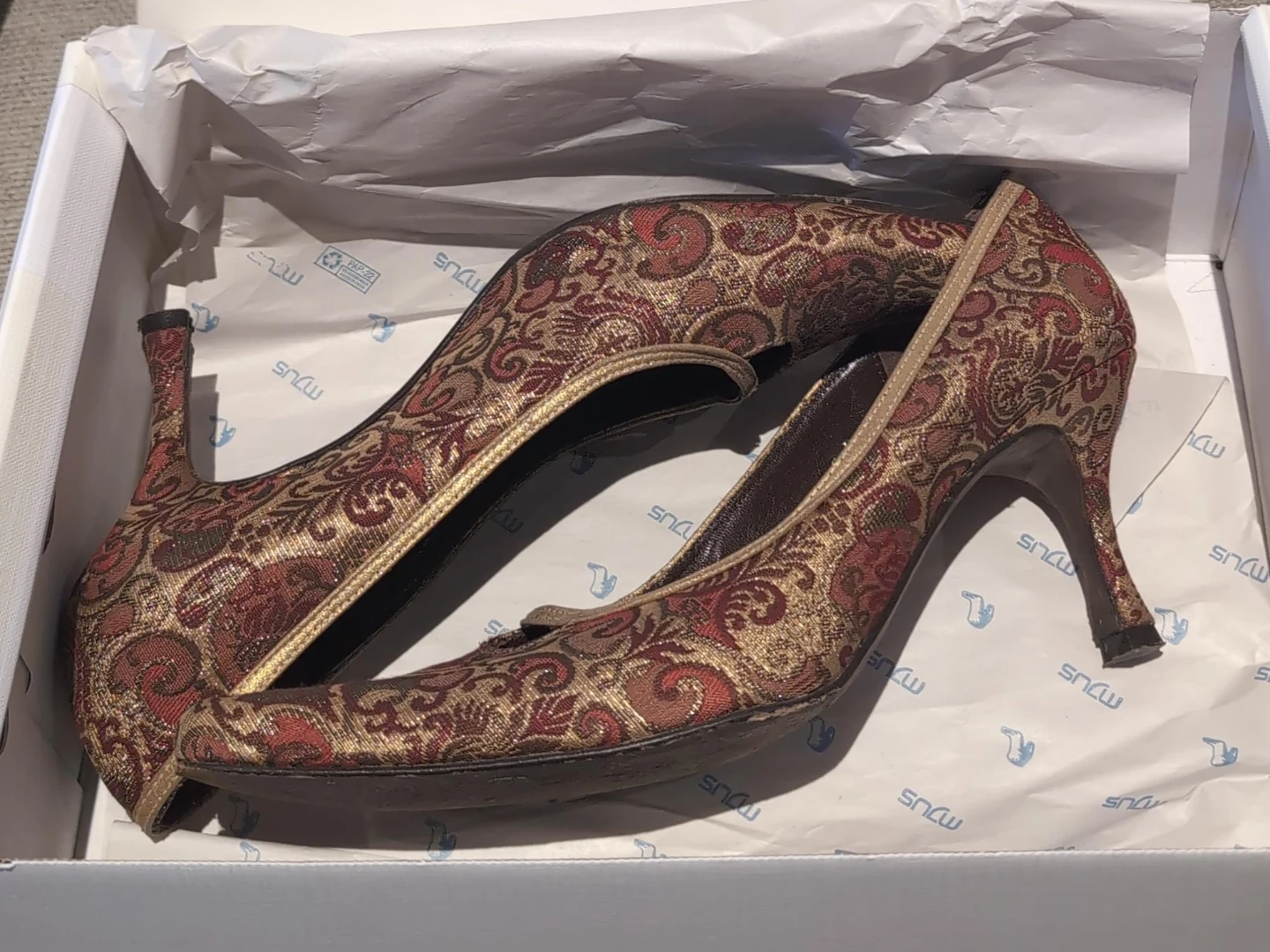 Ramon Tenza Paisley Pattern Kitten Heel Pumps