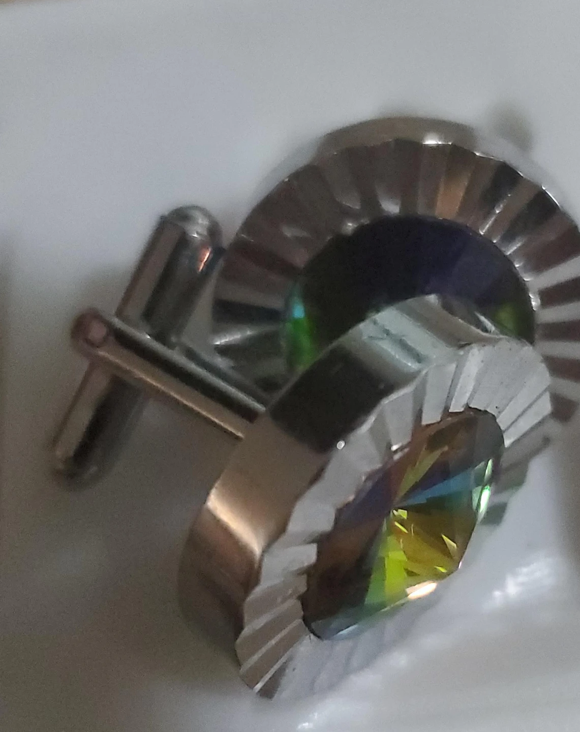 Iridescent Crystal Cufflinks - photo 3