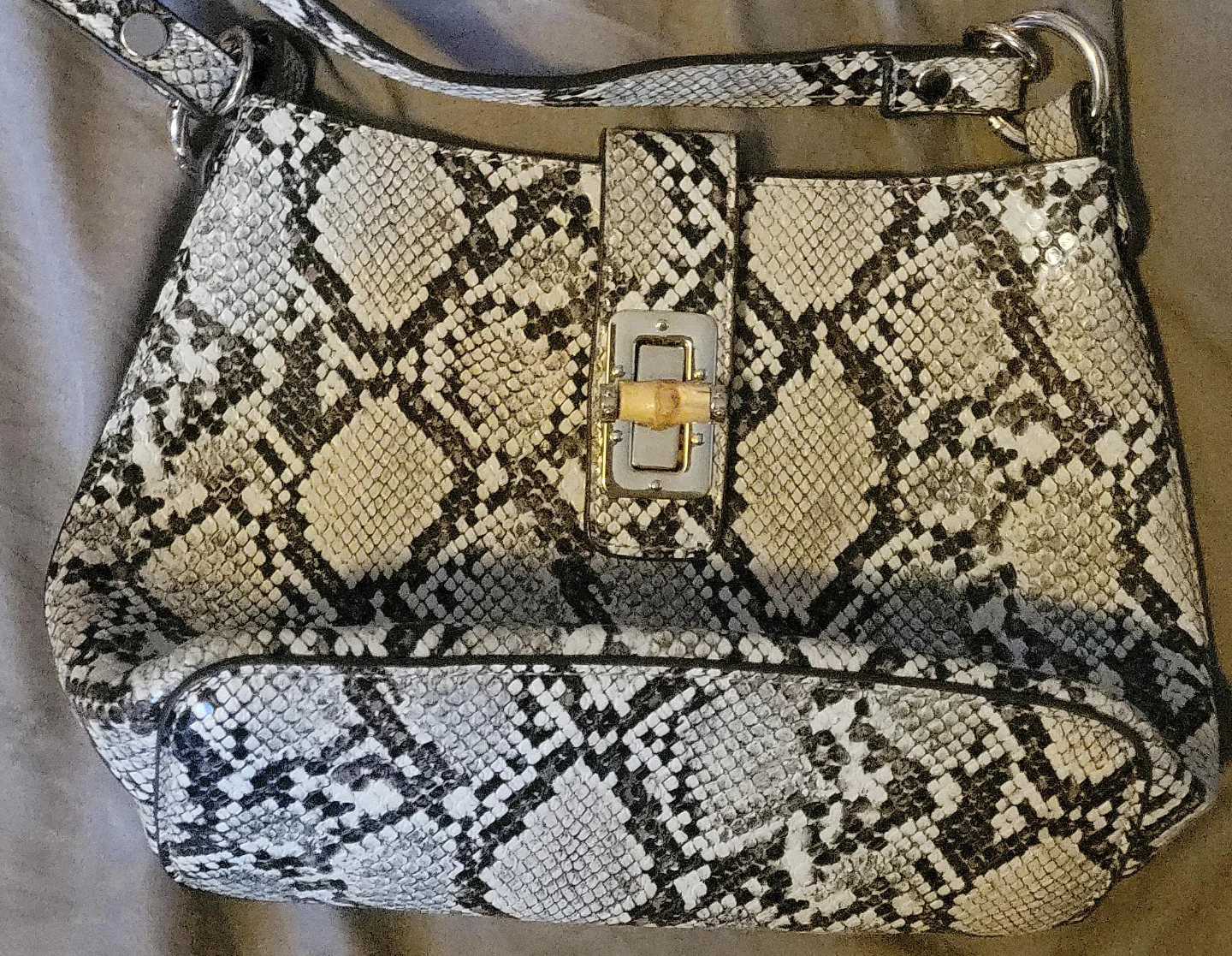 Snake Print Shoulder Bag
