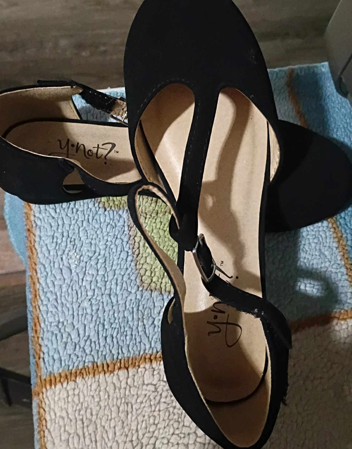 Y-Not T-Strap Black Heels