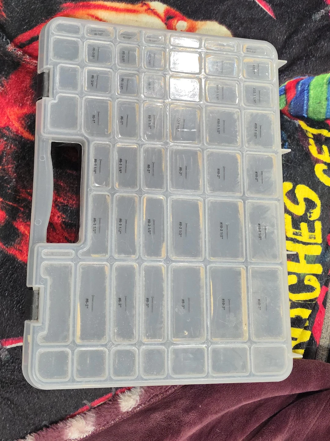 Clear Plastic Screw and Nail Organizer Case