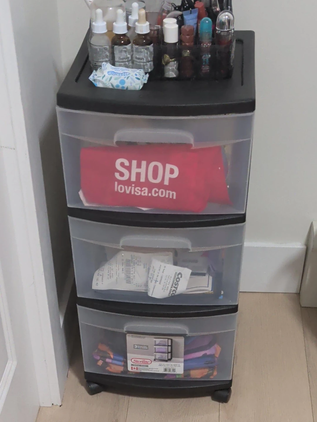 Sterilite 3-Drawer Rolling Cart