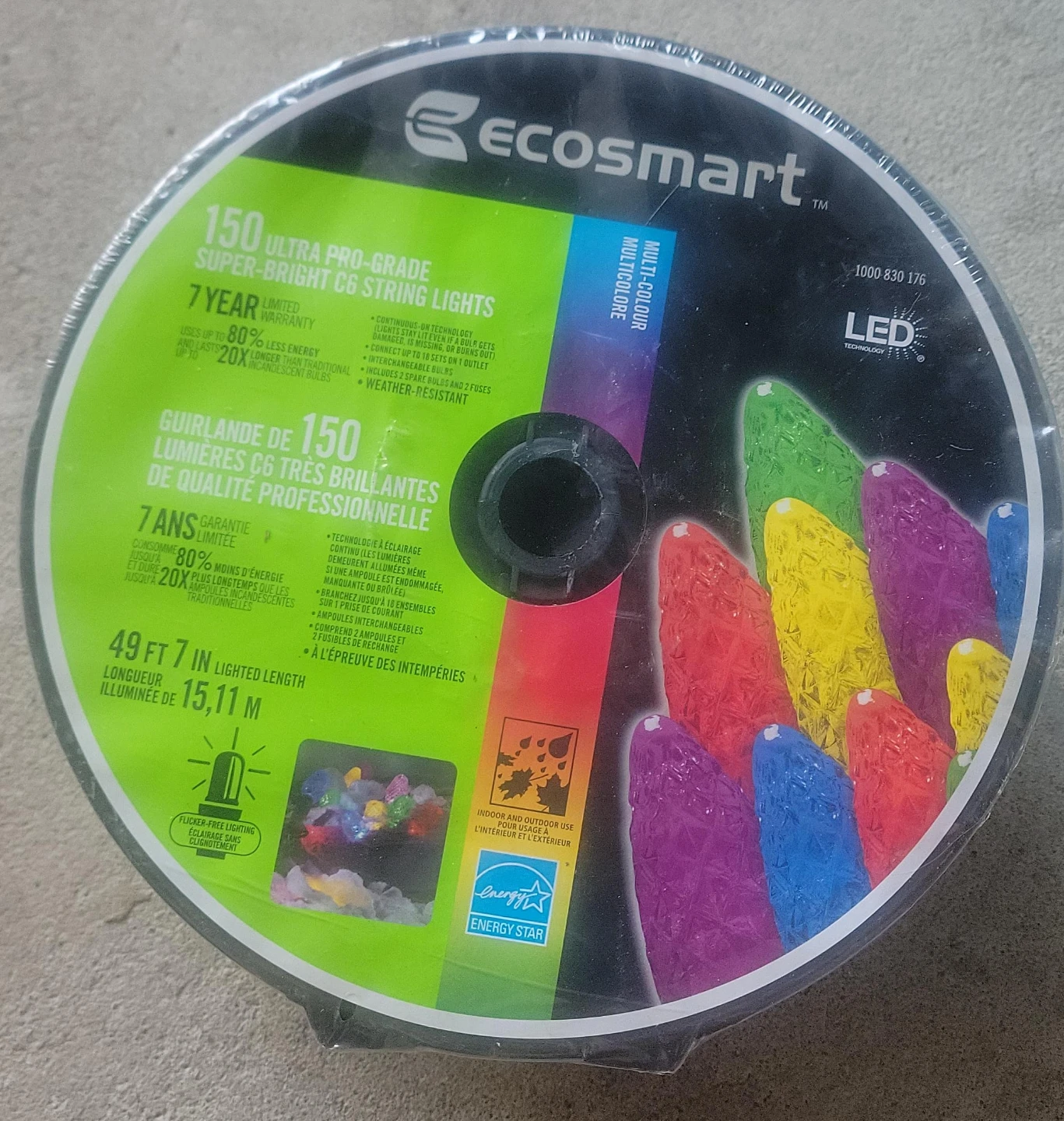 Ecosmart 150 LED C6 Multi-Colour String Lights