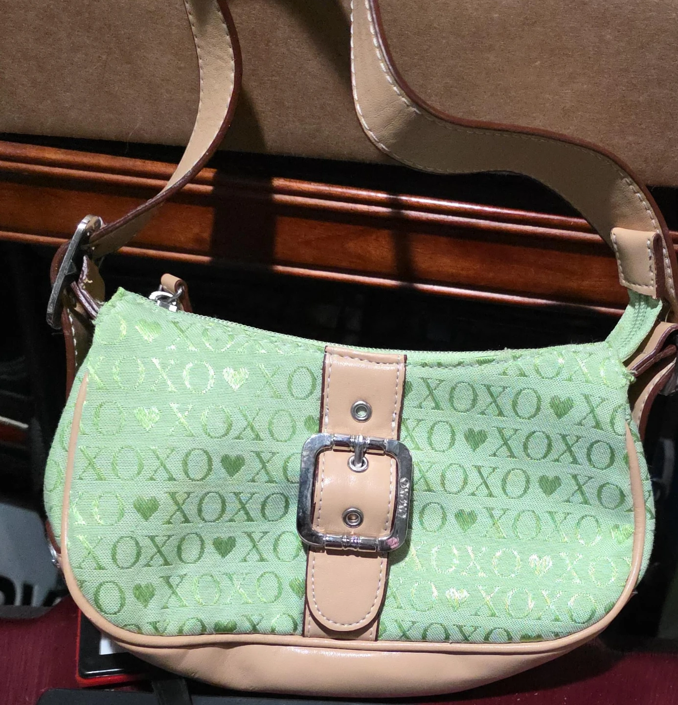 XOXO Green Logo Shoulder Bag