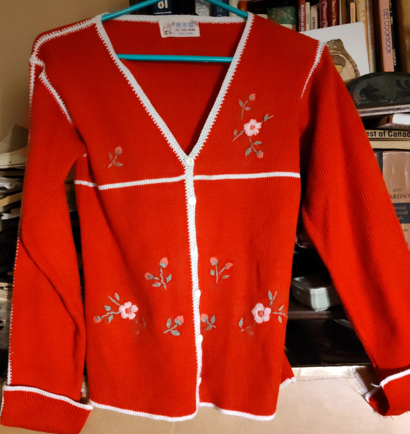 Hsu Yang Brand Red Floral Cardigan