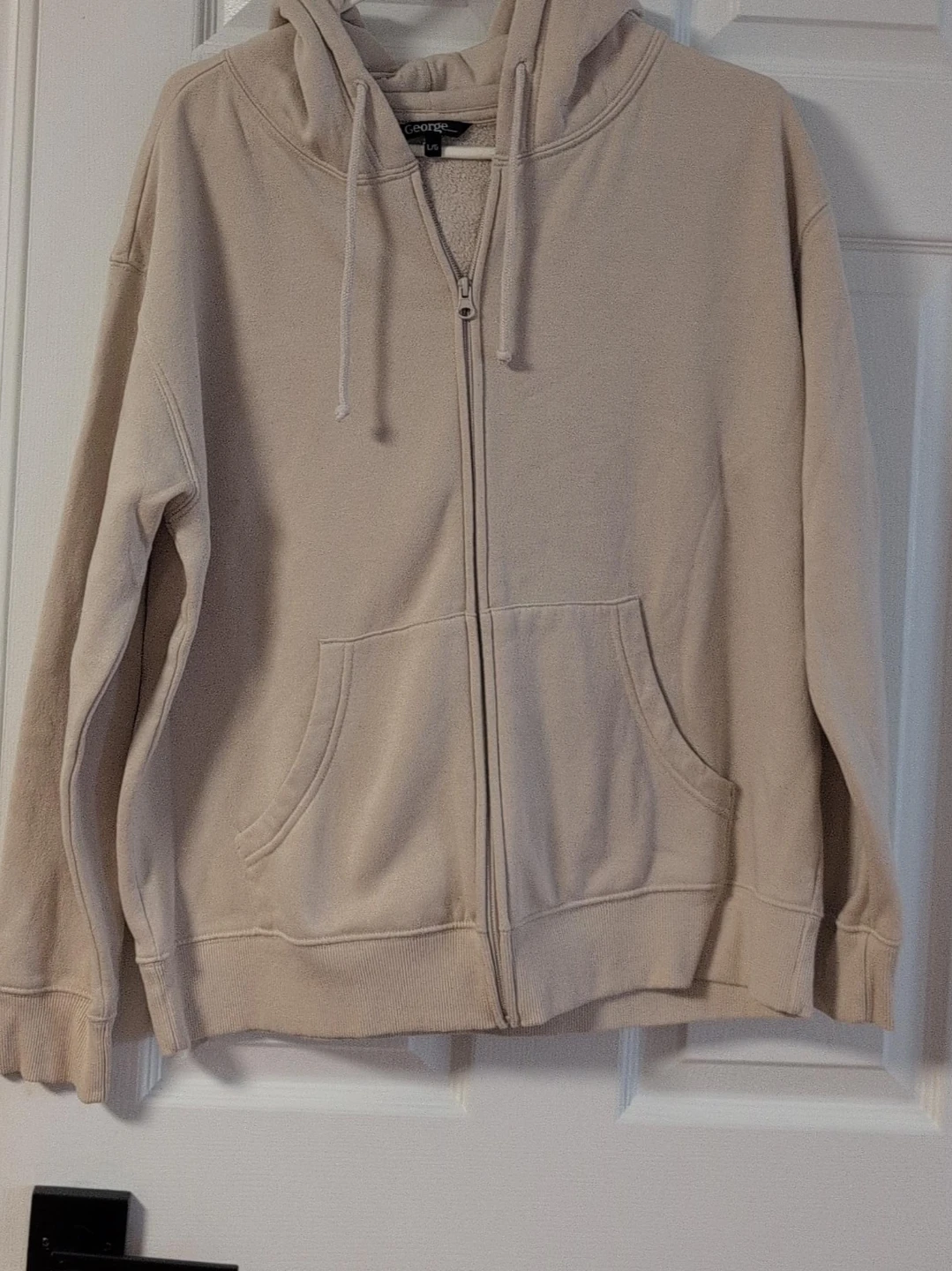 George Beige Zip-Up Hoodie