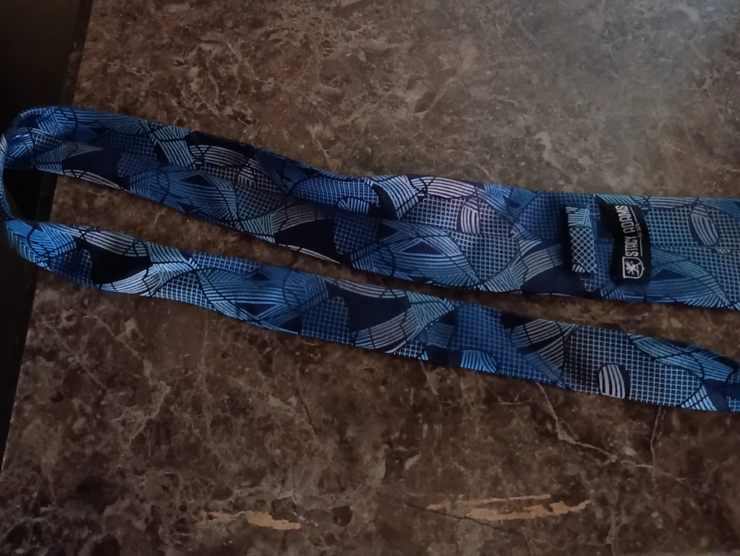 Stacy Adams blue geometric print tie