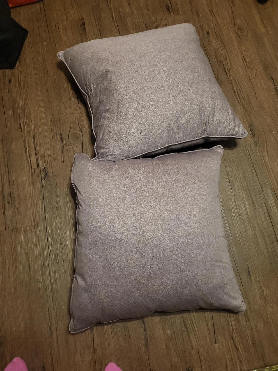 Set of Two Grey Decorative Cushions