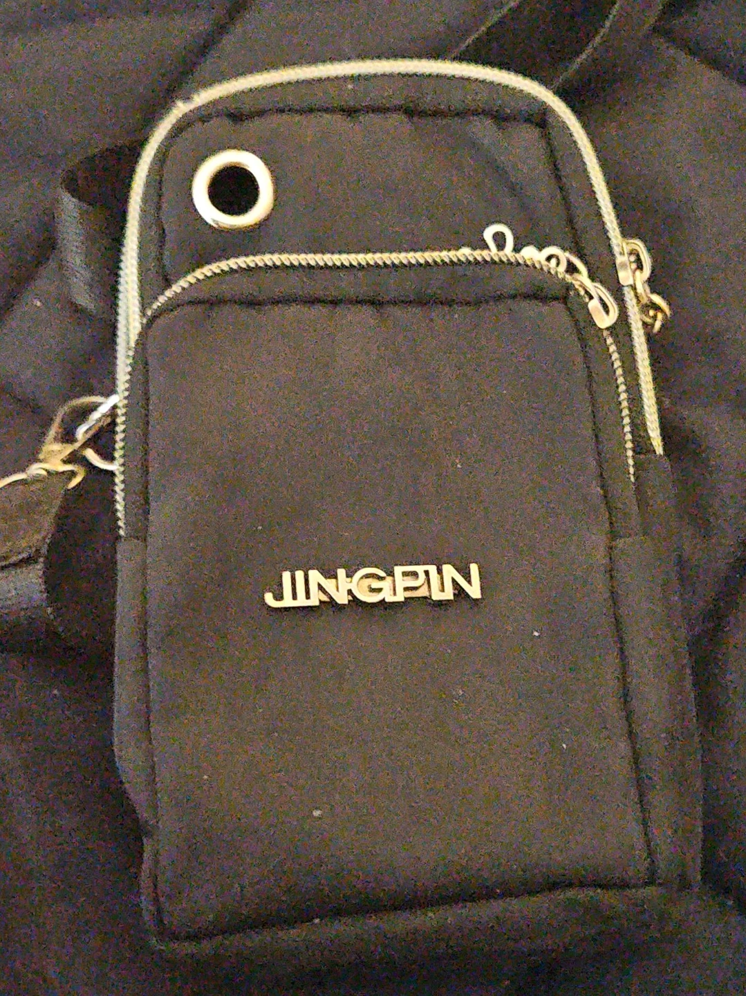 Jingpin black crossbody phone bag