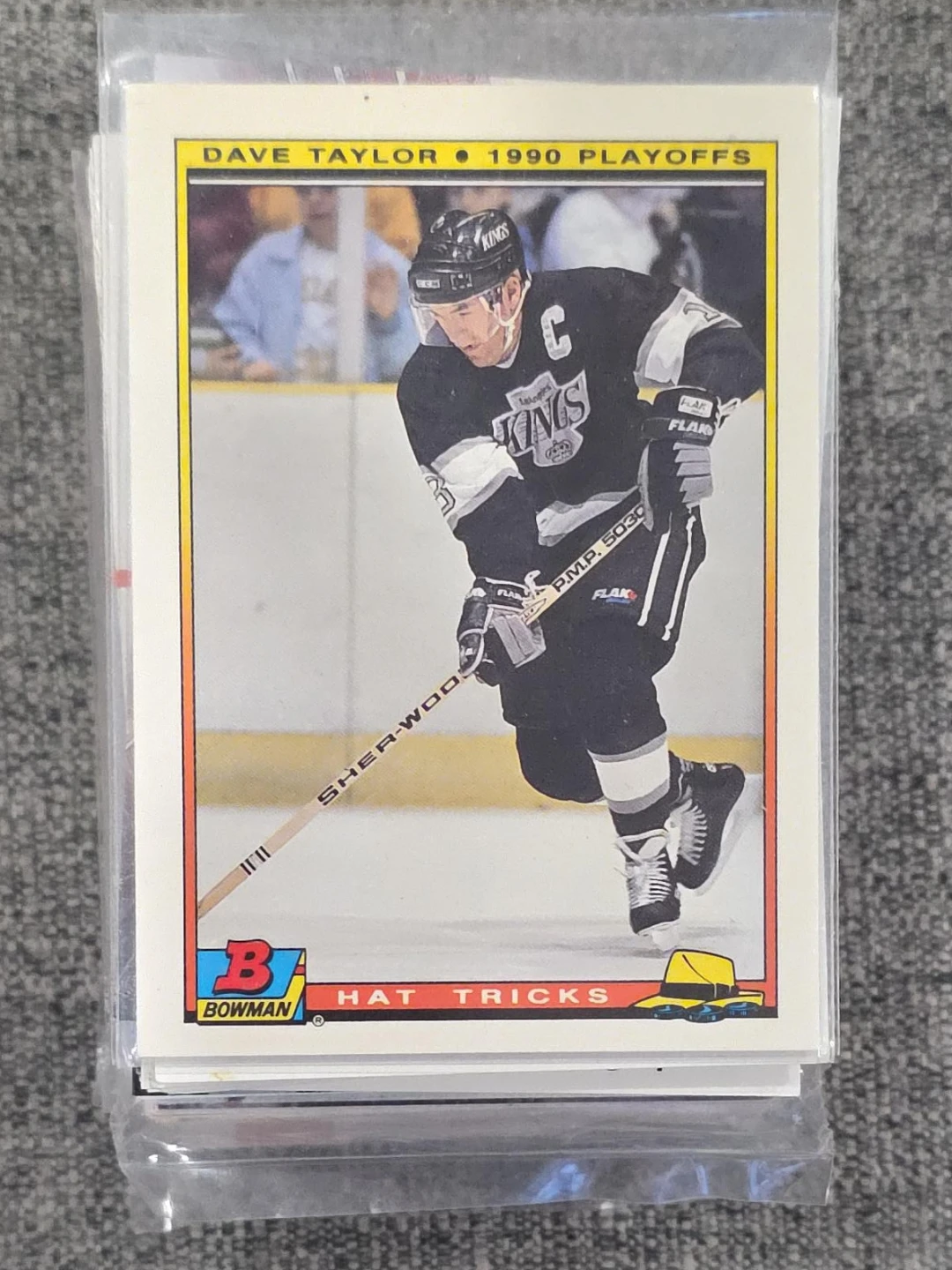1990 Bowman Dave Taylor Hat Tricks Hockey Card