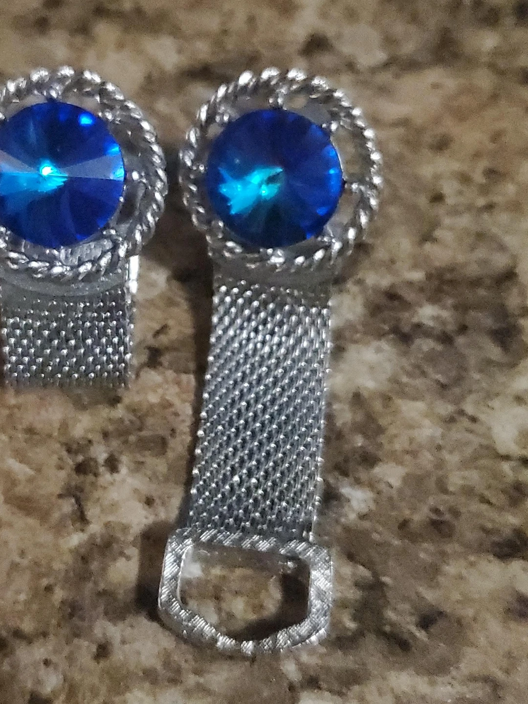 Blue Crystal Mesh Cufflinks - photo 2