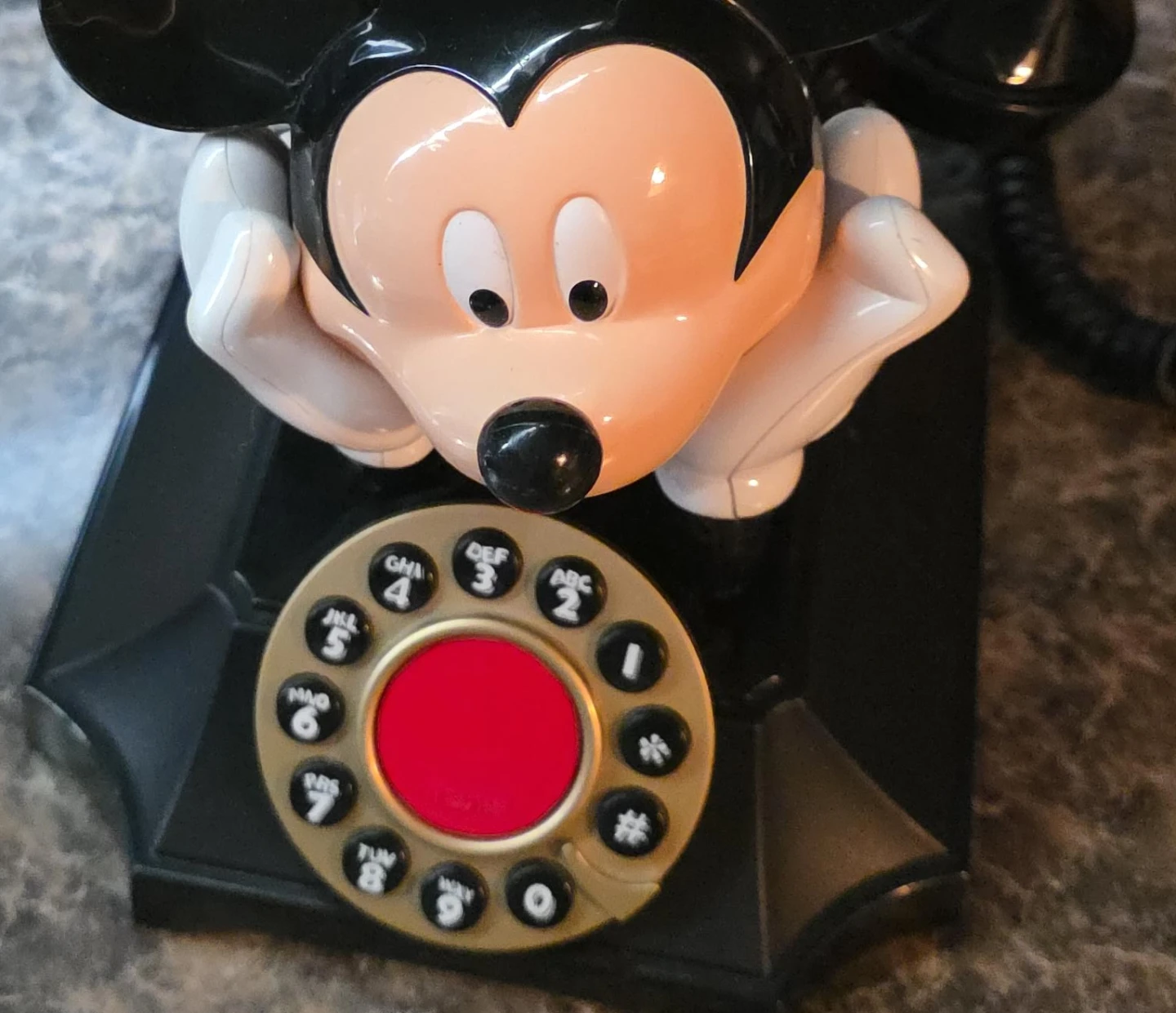 Vintage Disney Mickey Mouse Push Button Telephone