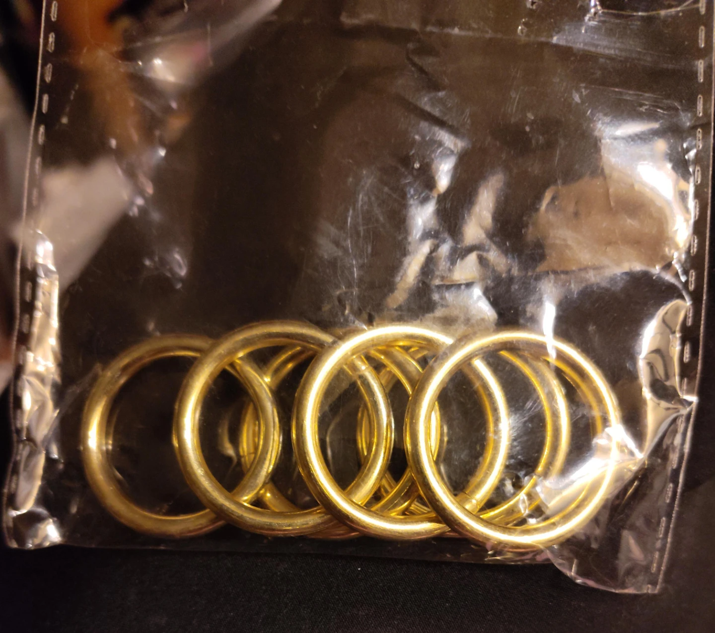 Set of 5 Gold-Tone Metal Rings