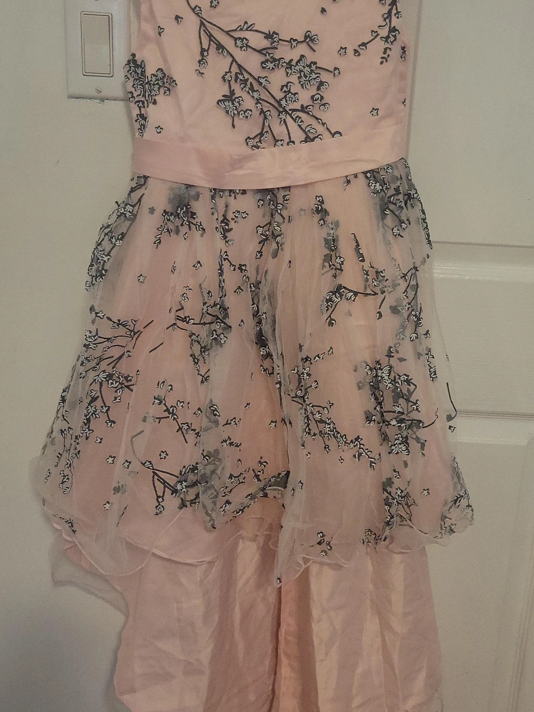 Pink Floral Embroidered Dress