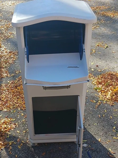 White Parcel Drop Box