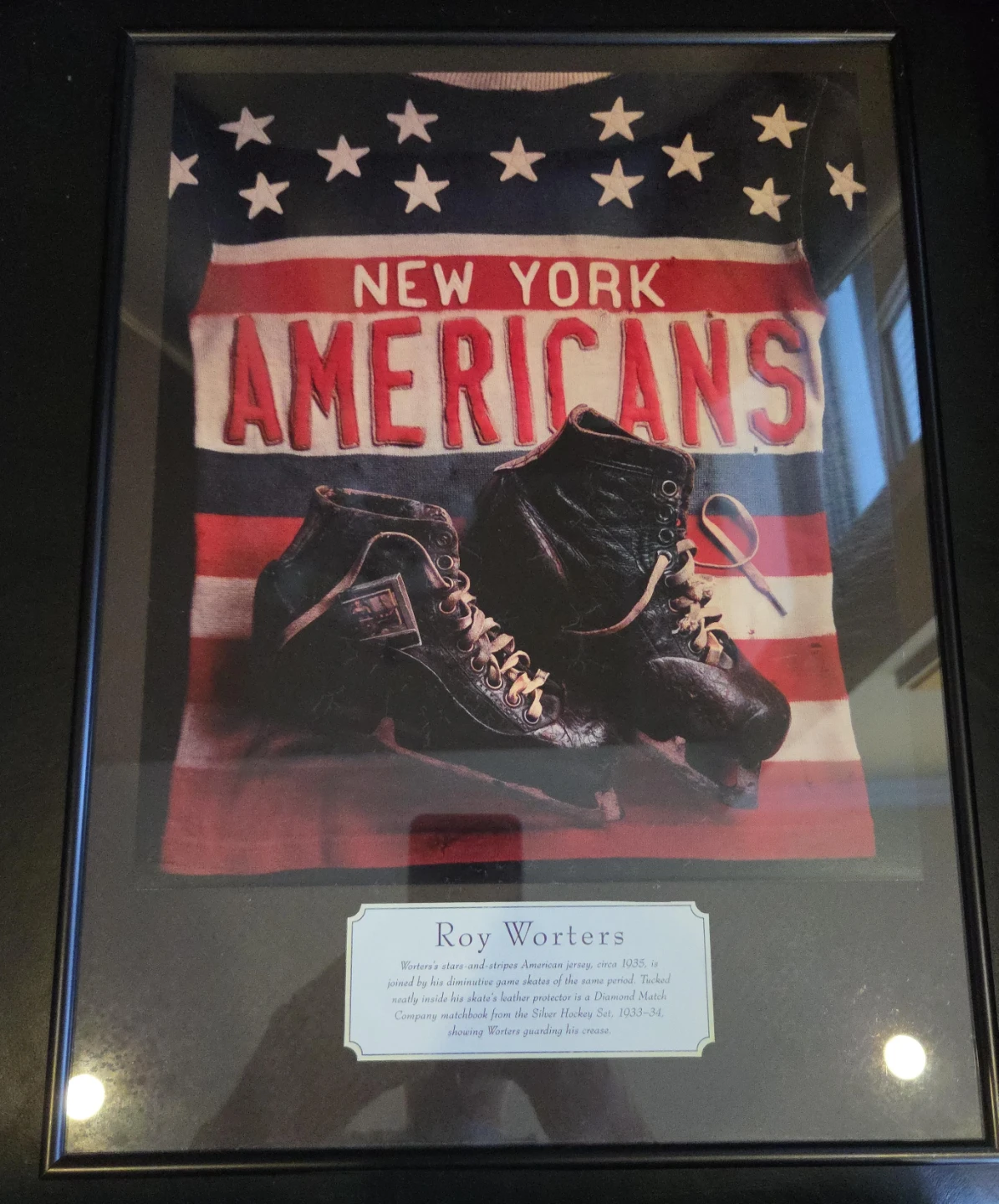 Framed Roy Worters New York Americans Print