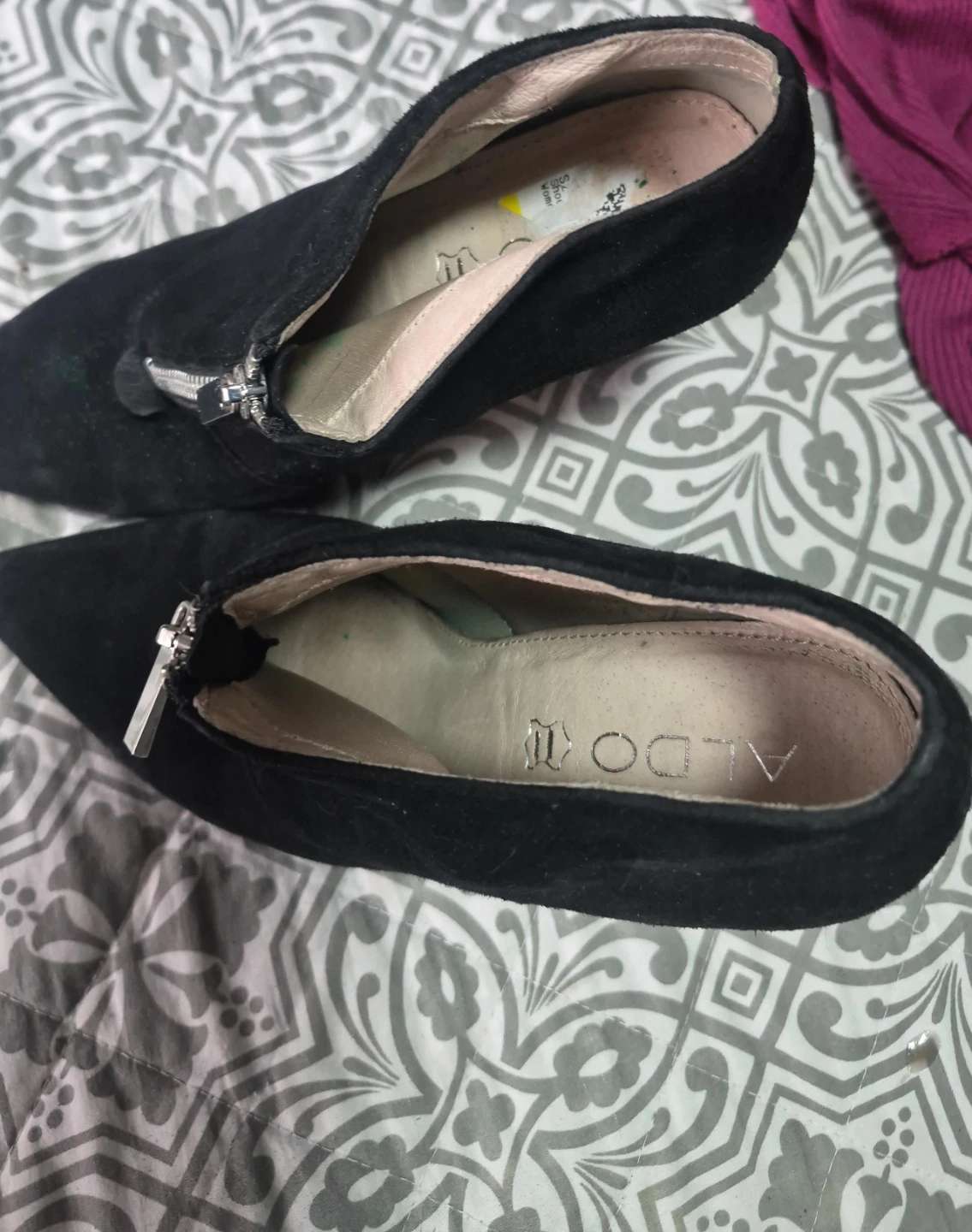 ALDO Black Suede Ankle Boots - Size 7.5