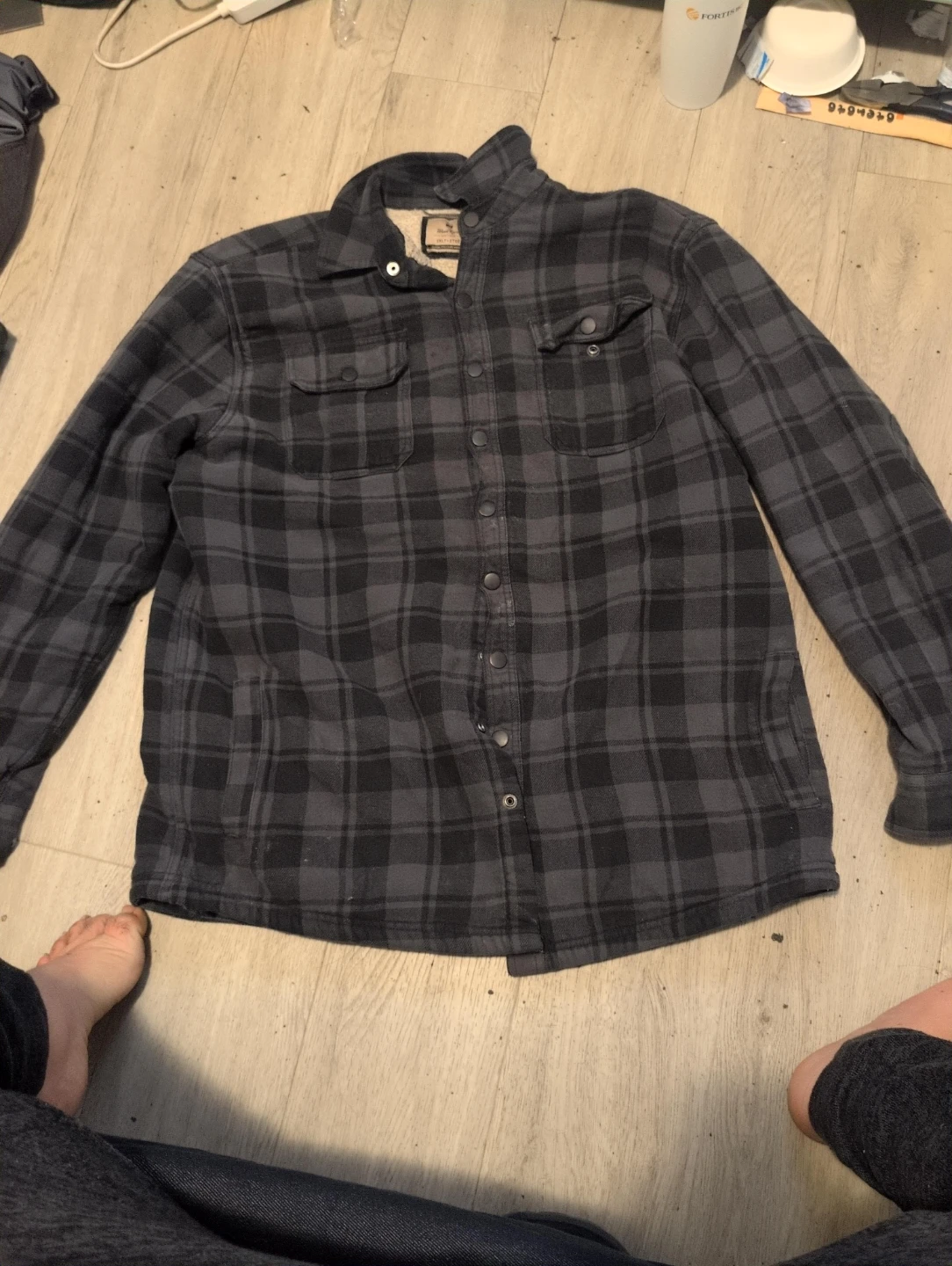 Woods Men's Sherpa-Lined Plaid Shirt