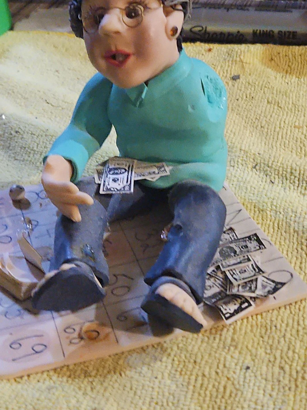 Bingo Player Ceramic Figurine