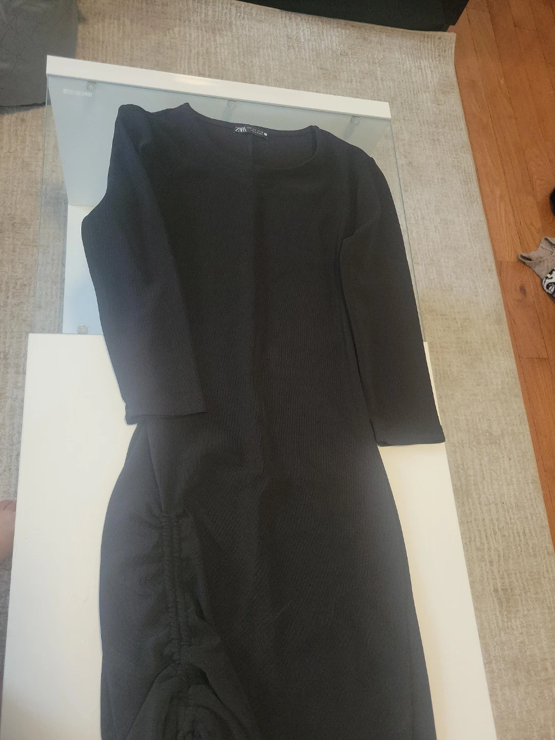 ZARA Black Ribbed Mini Dress