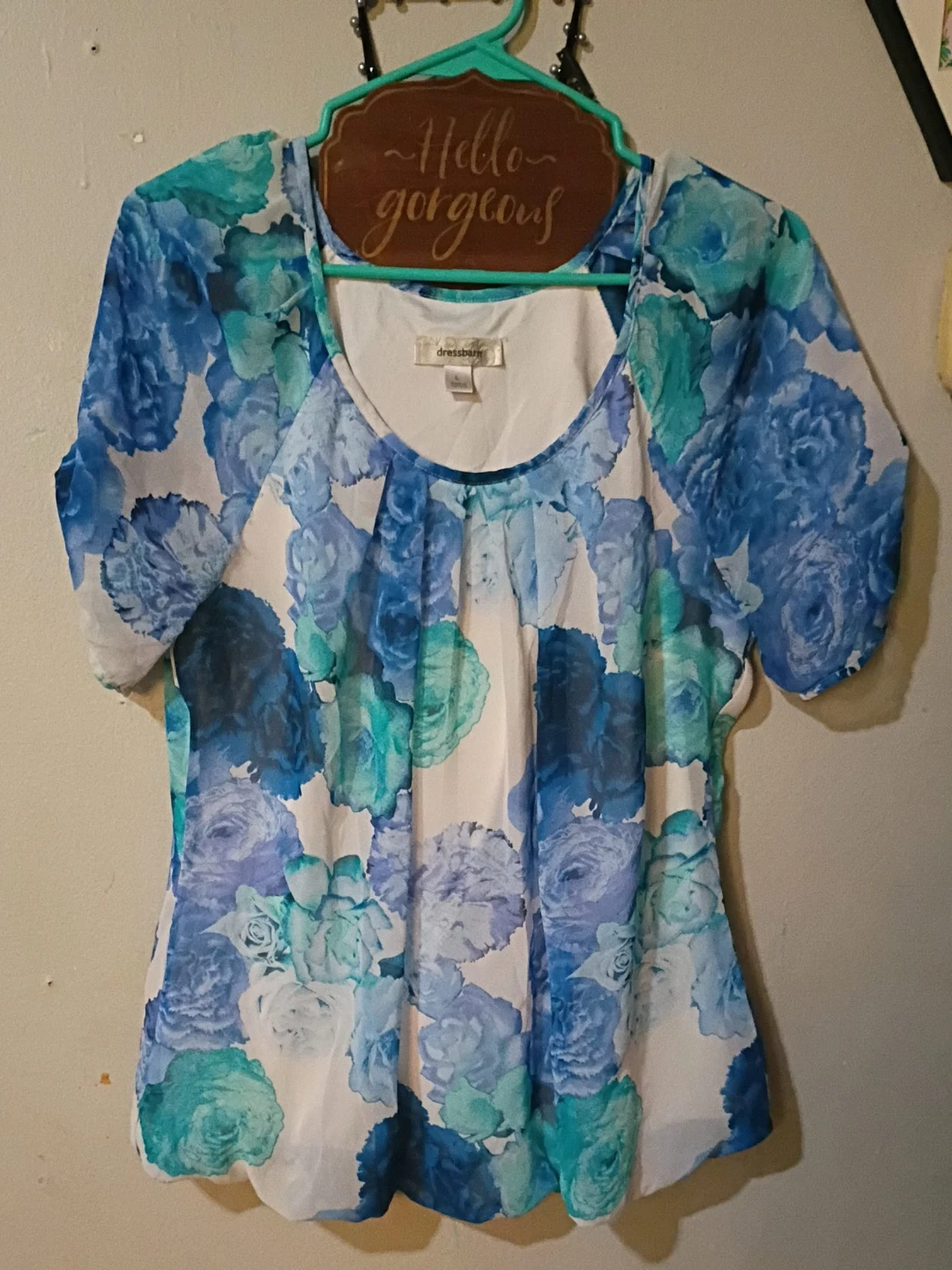 Dressbarn Blue Floral Blouse