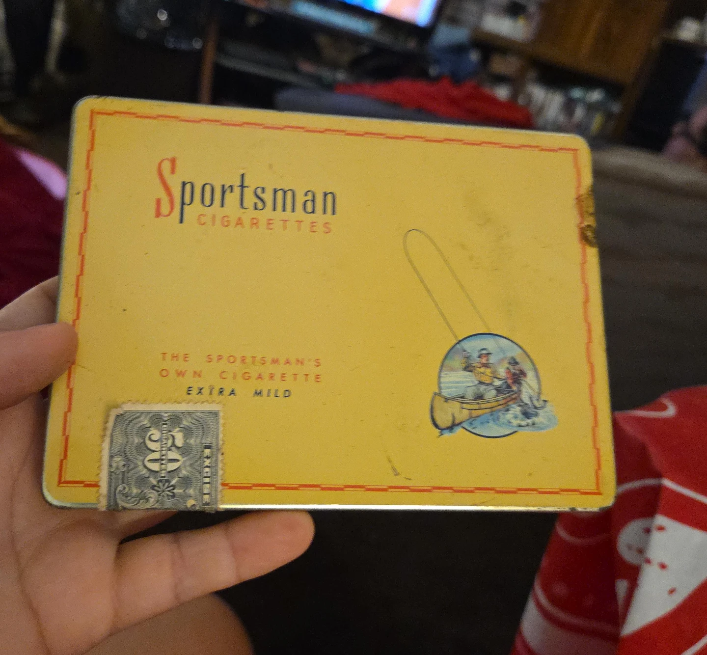 Vintage Sportsman Cigarettes Tin Box