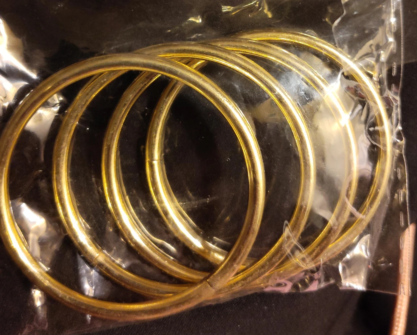 Set of 5 Gold-Tone Metal Bangles
