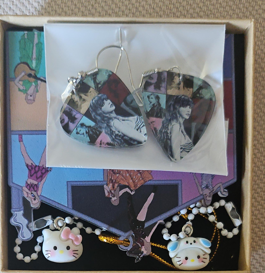 Taylor Swift Earrings & Hello Kitty Necklace Set thumbnail