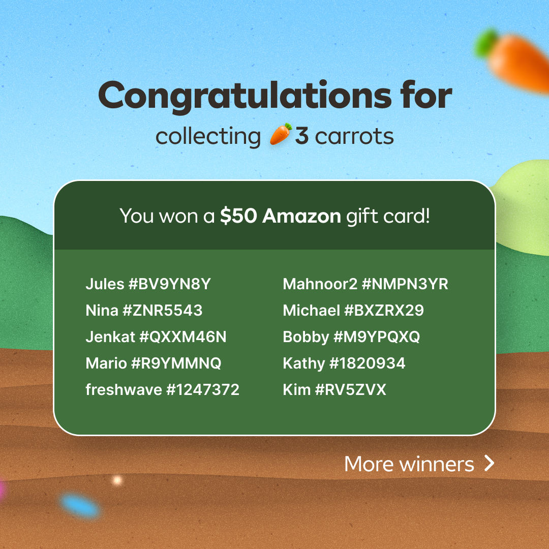 Collect The Carrots - Winner Announcement 😎 - photo 3
