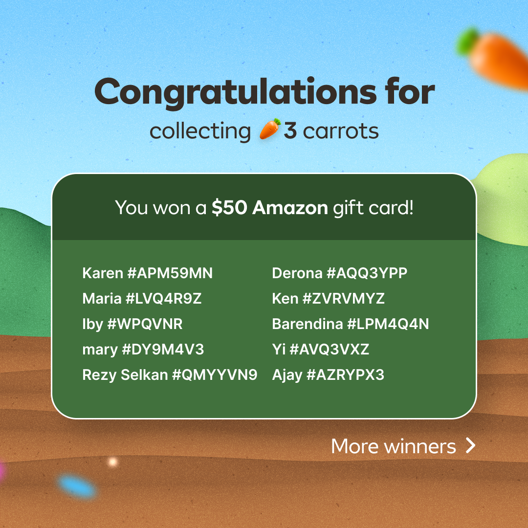 Collect the Carrots Winner Announcement 🥕 - photo 3