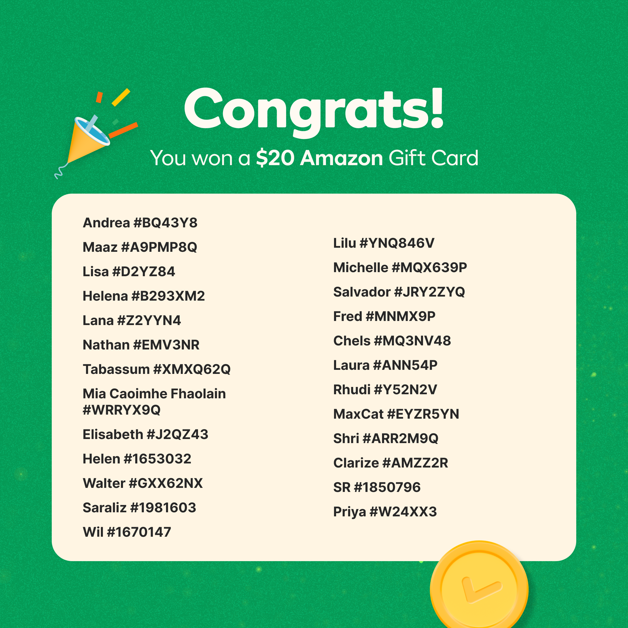 🧡 That’s a Wrap on BINGO! $20 Gift Cards Are Out - photo 3