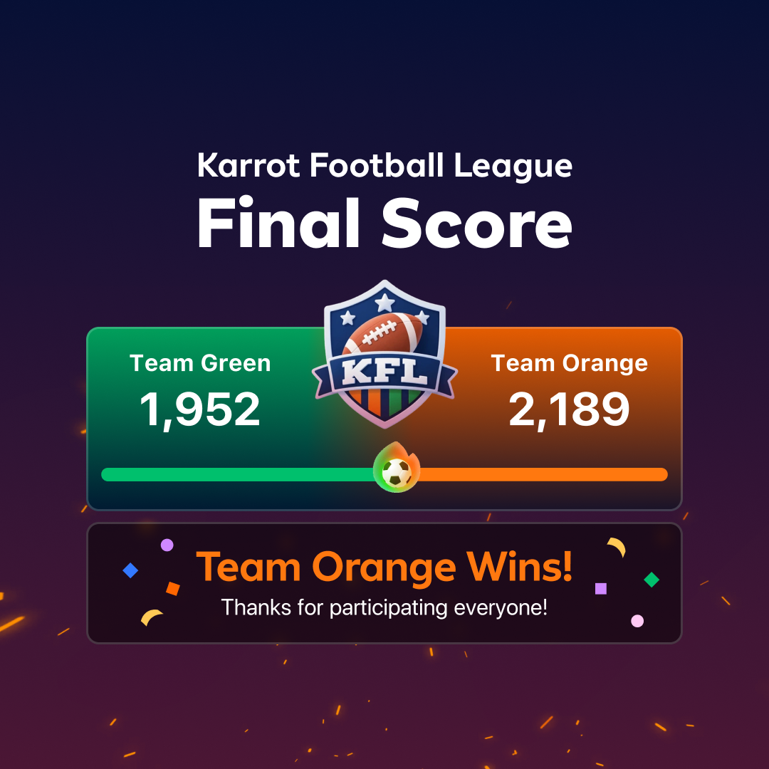 The Karrot Football League (KFL) has officially wrapped! 🏈