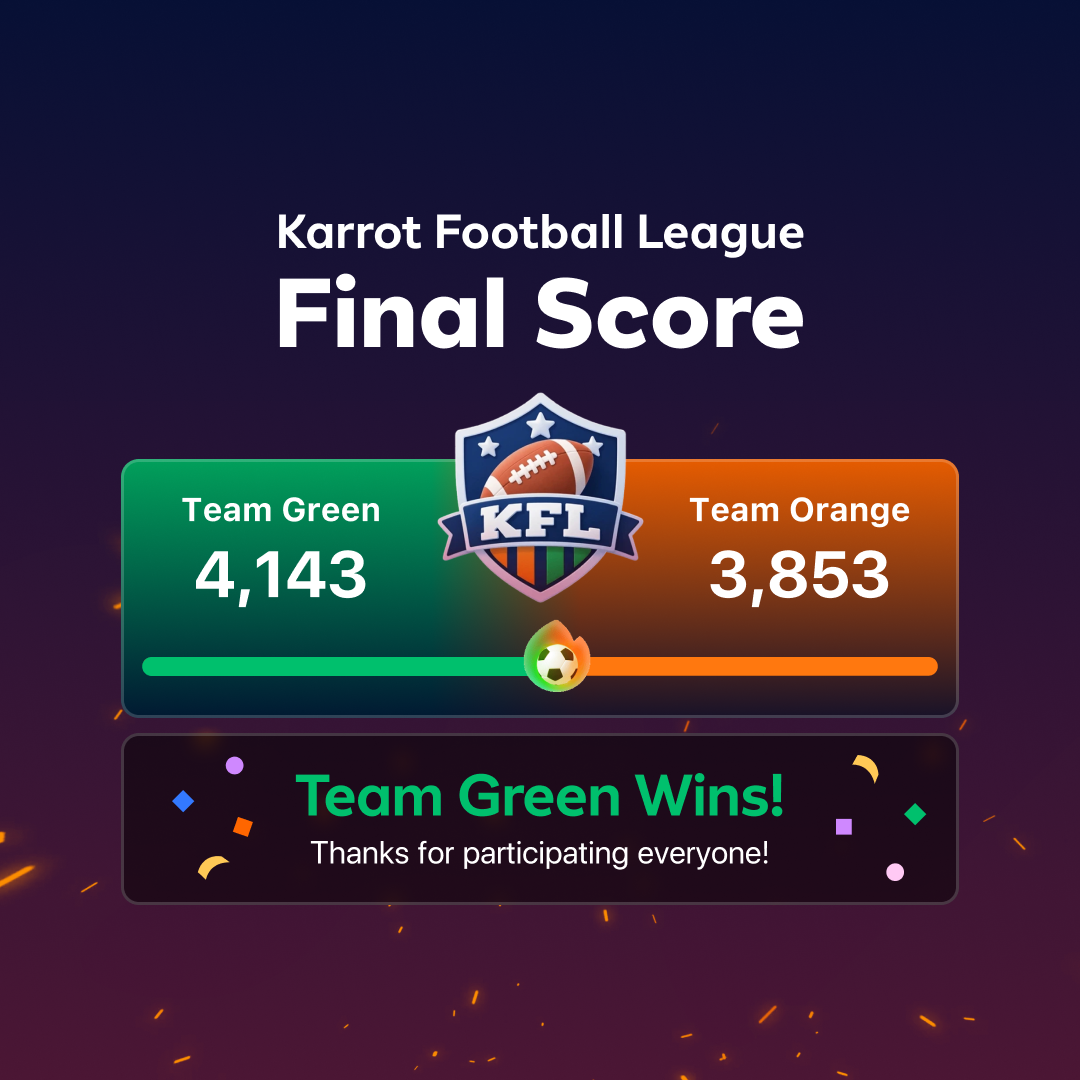 The Karrot Football League (KFL) has officially wrapped! 🏈